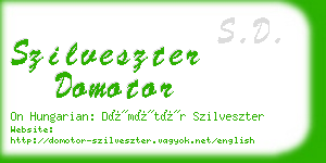 szilveszter domotor business card